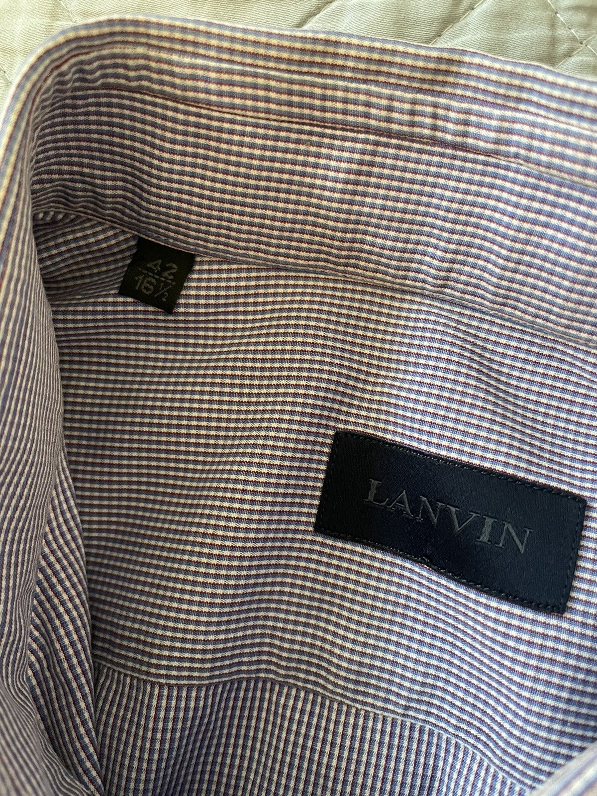 Lanvin Micro Check Shirt with Raw Seam Detail Size US L / EU 52-54 / 3 - 7 Thumbnail