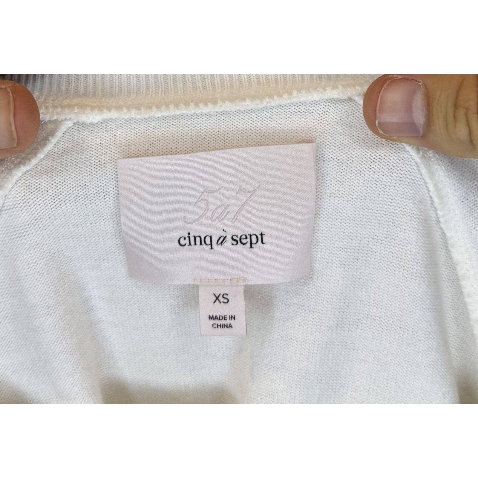 Cinq a Sept Cinq à Sept Womens XS White Ruffle Tiered Short Sleeve Top Size XS / US 0-2 / IT 36-38 - 3 Thumbnail