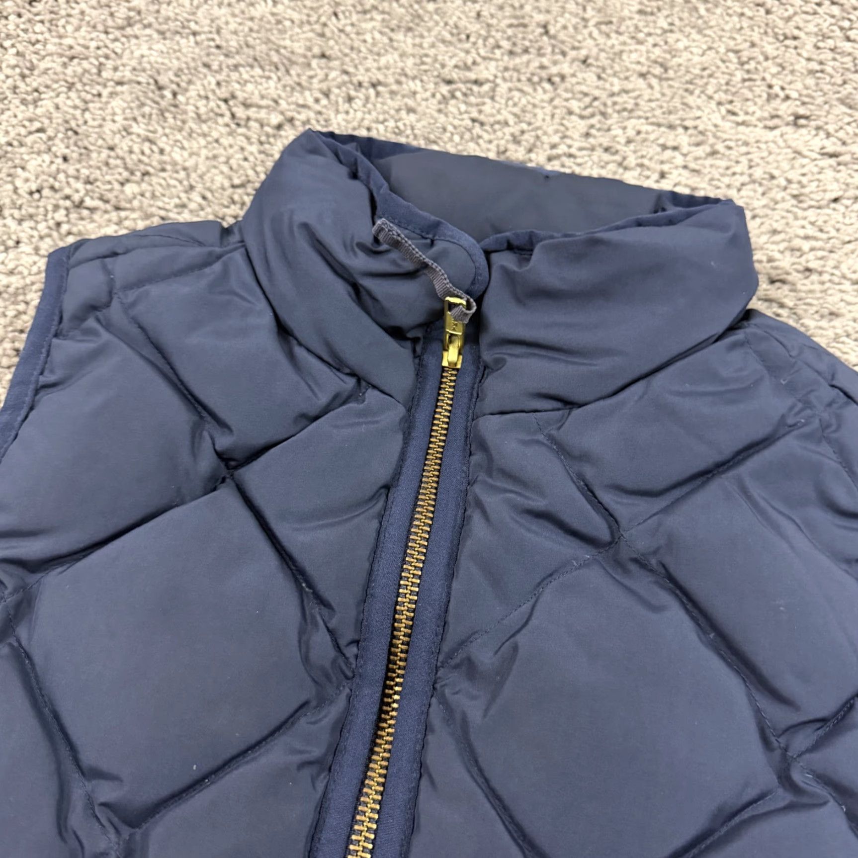 J.Crew VINTAGE J.CREW Vest Womens XS Blue Down Puffer Full Zip Quilted Pockets Lined 49194 Size XS / US 0-2 / IT 36-38 - 2 Thumbnail