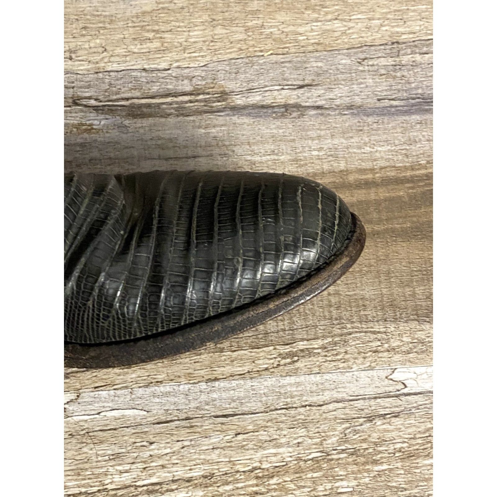 Justin Boots Justin Boots Western Cowboy Boots Womens 6B Black Leather Lizard USA Made 3733 Size US 6 / IT 36 - 5 Thumbnail