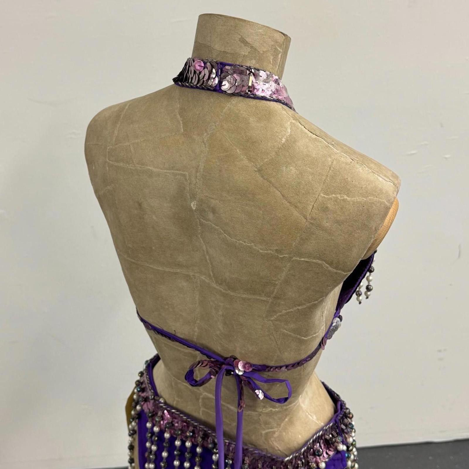 Other Vintage Purple & Silver Sequin Showgirl Costume Set Size ONE SIZE - 6 Thumbnail