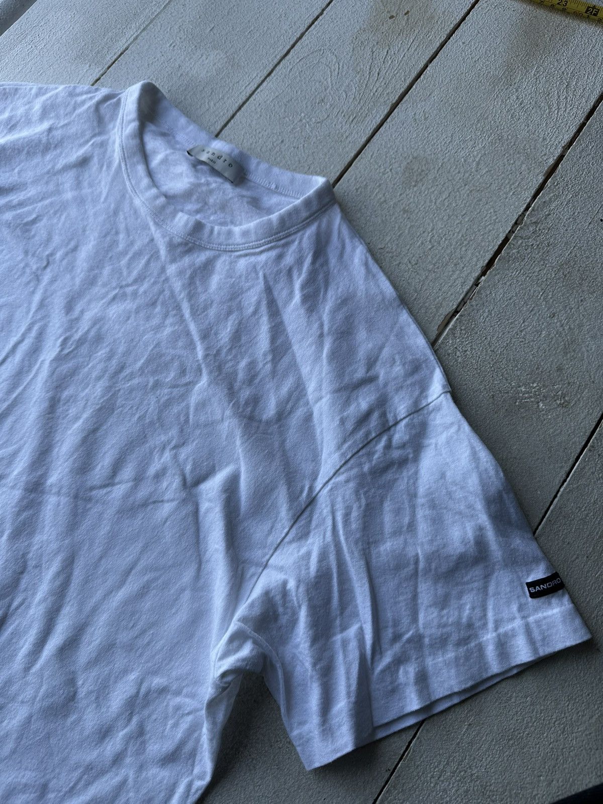 Sandro 🚨SANDRO LUXURY RARE WHITE TEE SLEEVE LOGO BLANK Size US S / EU 44-46 / 1 - 2 Thumbnail