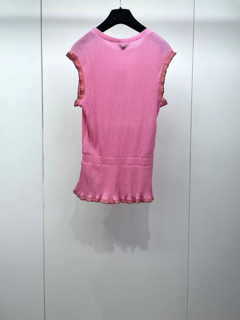 Chanel Chanel Pink thin knitted sleeveless Size XS / US 0-2 / IT 36-38 - 2 Thumbnail