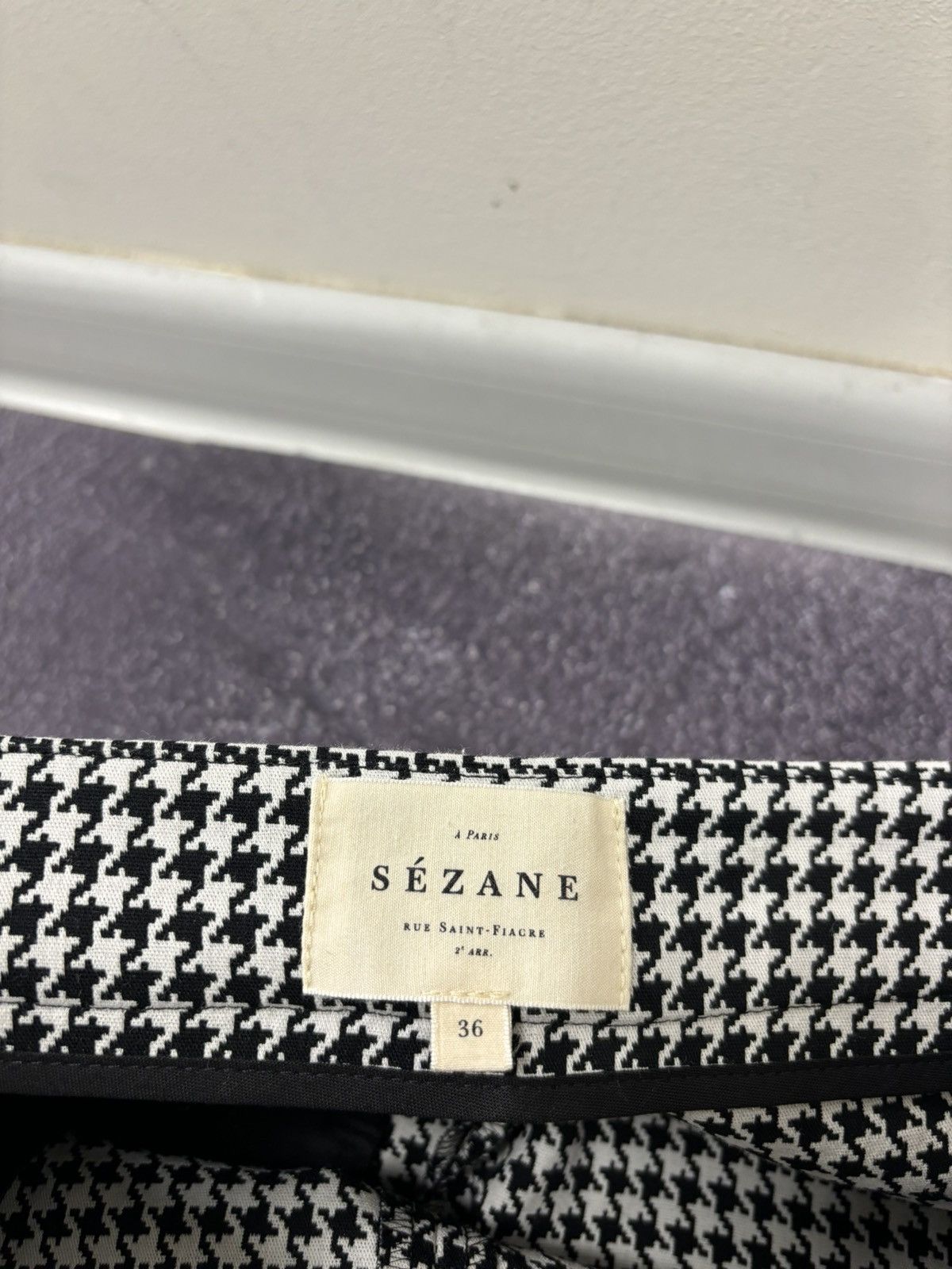 Sezane Sezane Clara Houndstooth High Waist Luxury Tapered Pants Size 26" / US 2 / IT 38 - 10 Thumbnail