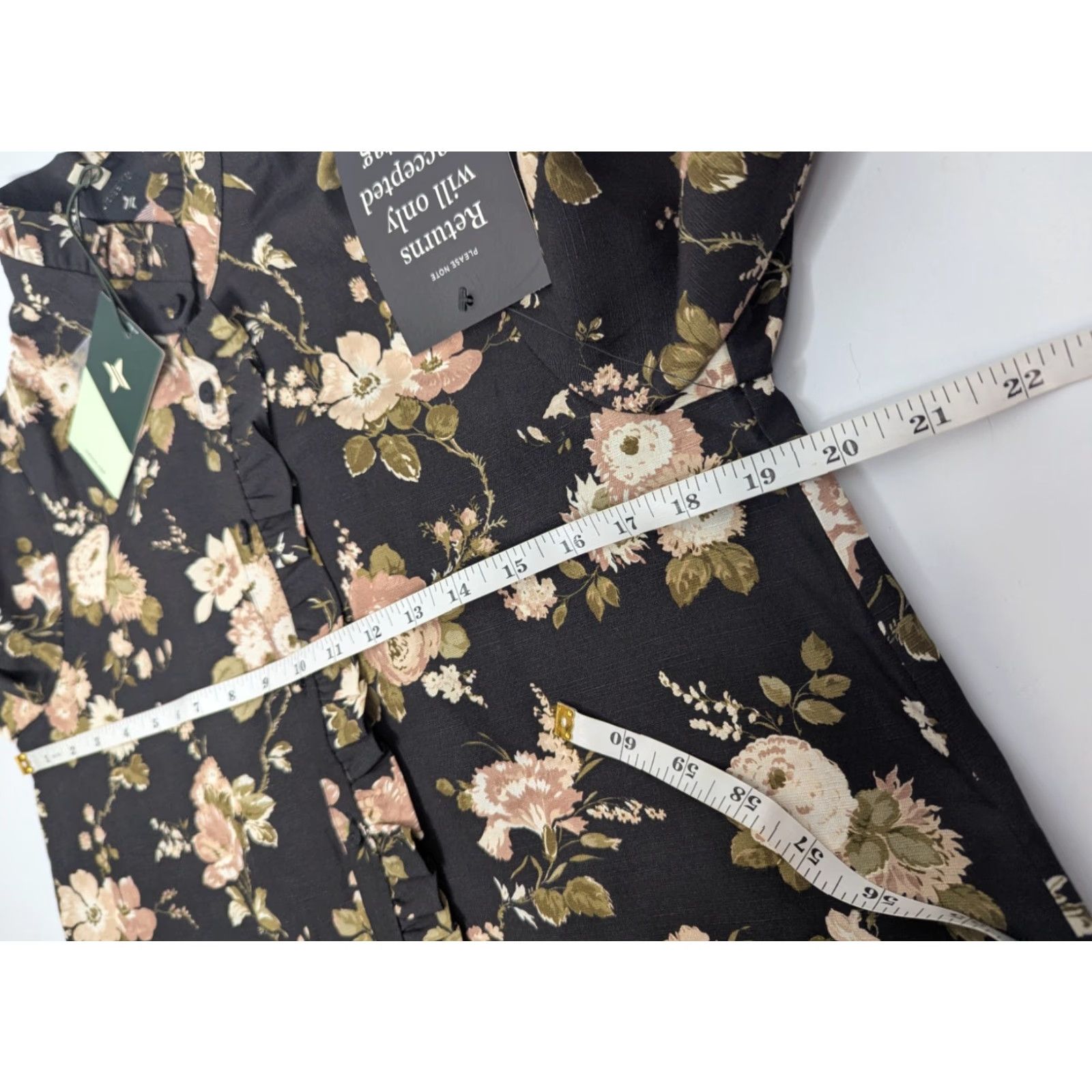 Vintage NWT Tuckernuck Mini Dress Womens S Midnight Garden Floral Long Sleeve Pleated Size S / US 4 / IT 40 - 5 Thumbnail