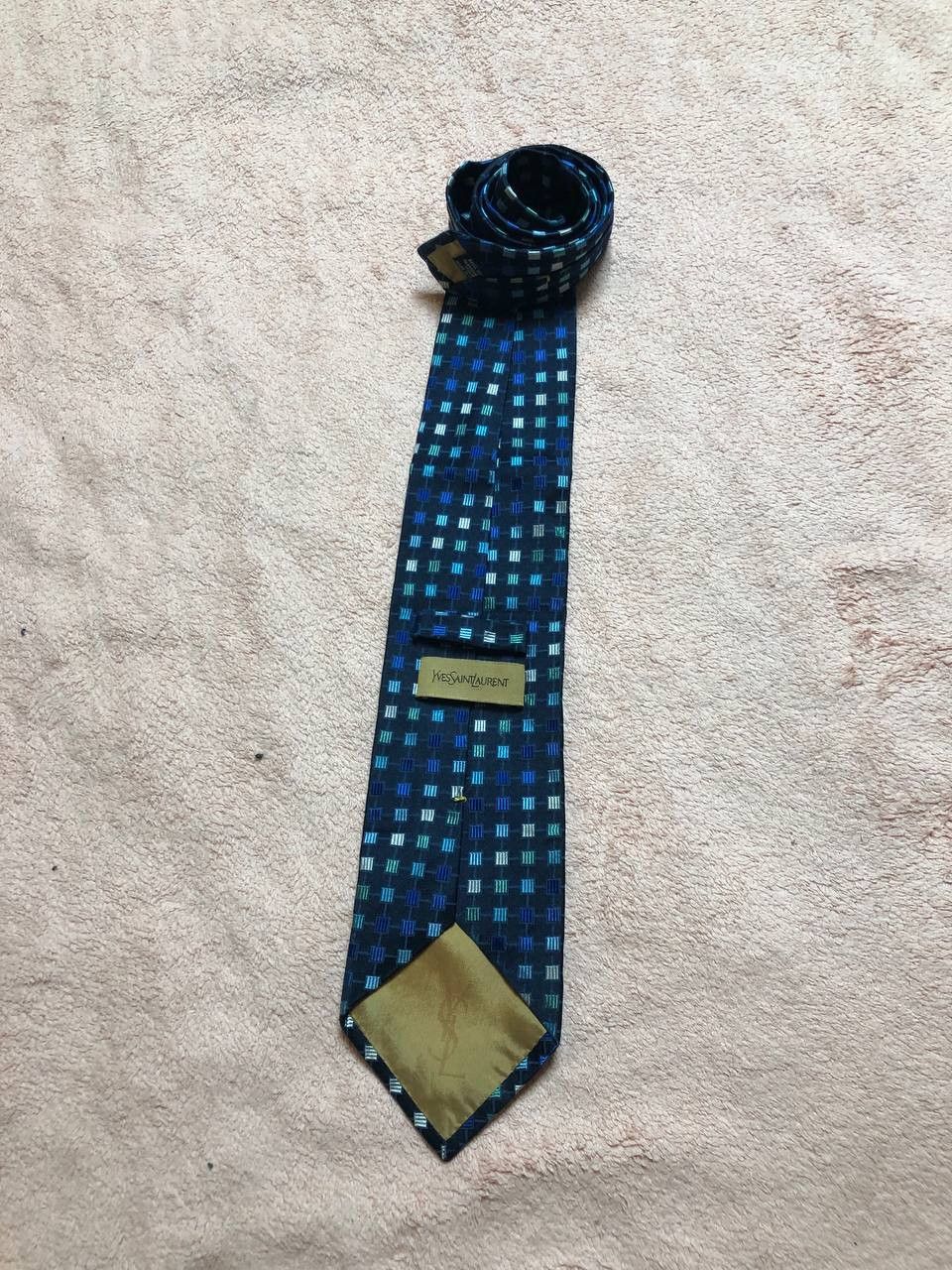 Yves Saint Laurent YVES SAINT LAURENT Silk Luxury Brand Necktie Blue Size ONE SIZE - 8 Thumbnail