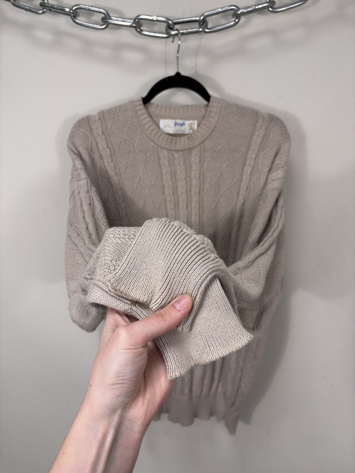 Pringle Of Scotland Vintage Pringle Of Scotland Beige Cable Knit Cotton Sweater Size US M / EU 48-50 / 2 - 7 Thumbnail