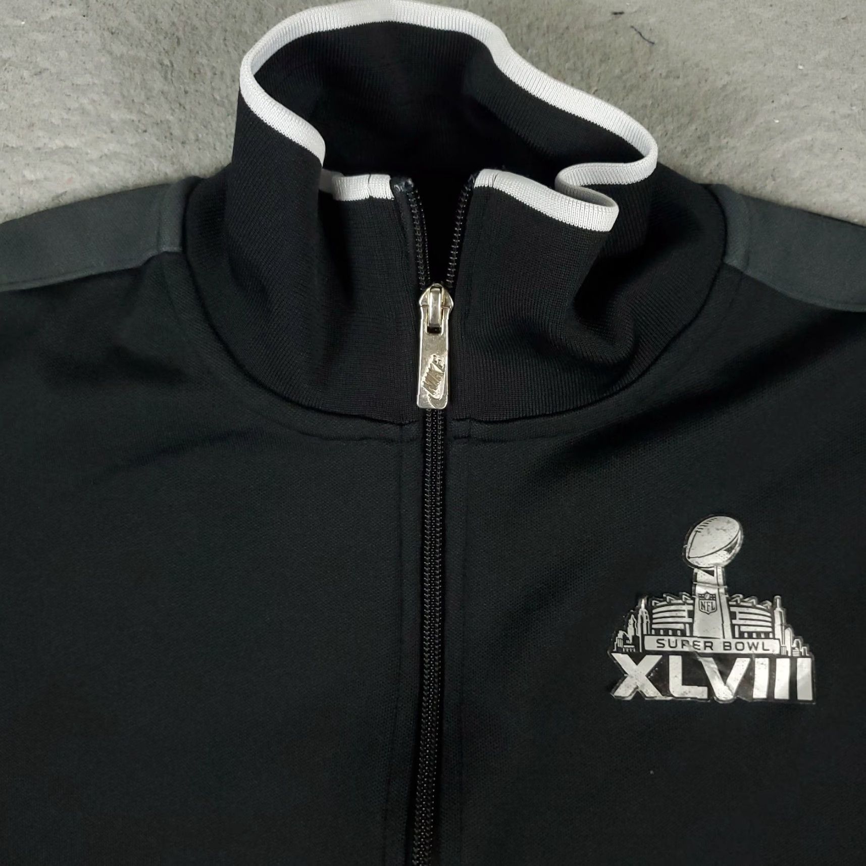Nike Nike Jacket Womens Size Medium Black NFL Superbowl Full Zip Up Track Sweater Size M / US 6-8 / IT 42-44 - 2 Thumbnail