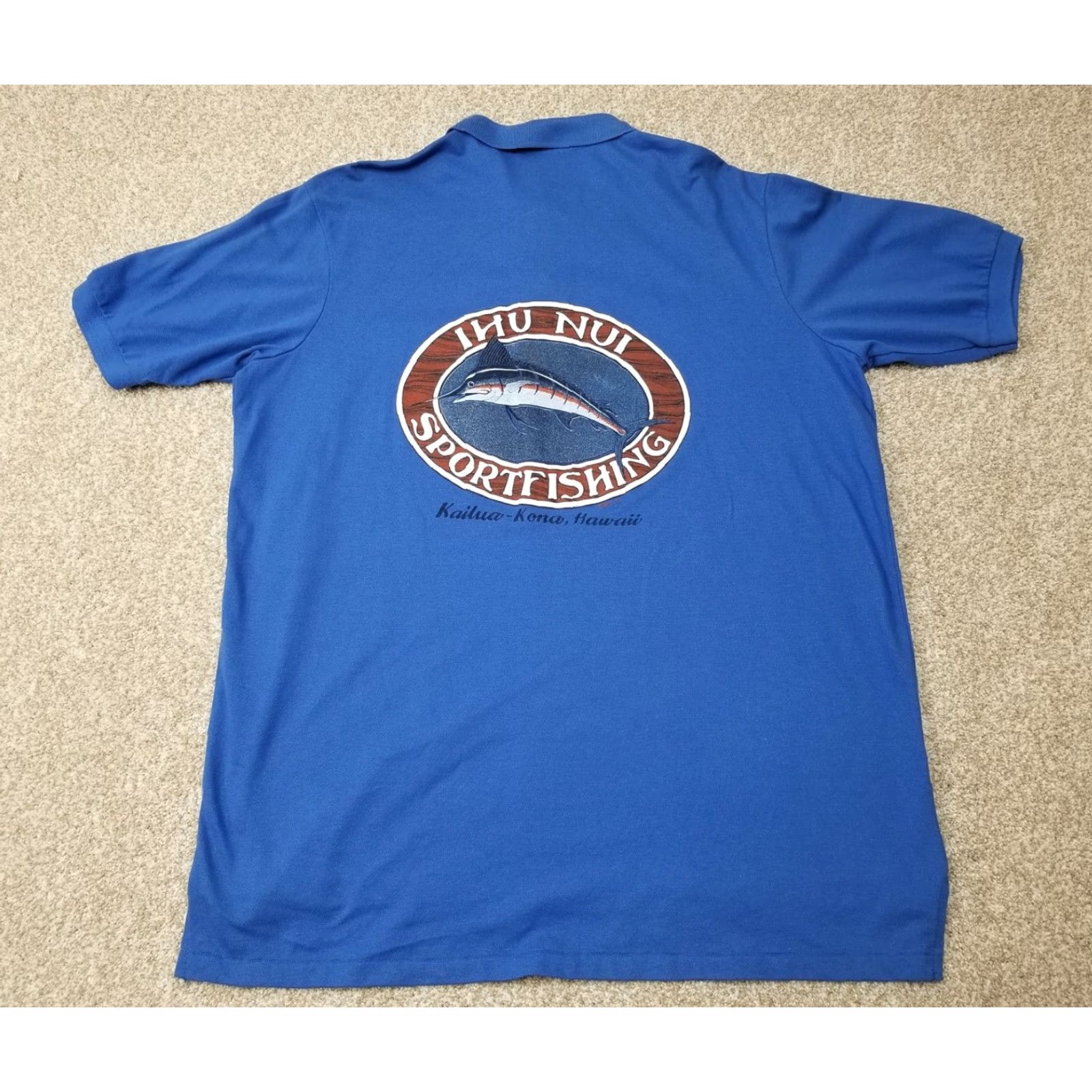Vintage VTG Crystal Springs Polo Shirt Mens 2XL Blue Polo Shirt Golf Walking Fish Kona Hawaii IHU Nui Sportfishing USA Unsure? Size US XXL / EU 58 / 5 - 5 Thumbnail