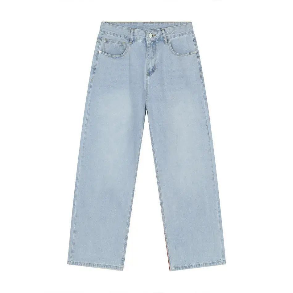 Japanese Brand Retro loose straight leg light blue jeans Size US 32 / EU 48 - 5 Thumbnail