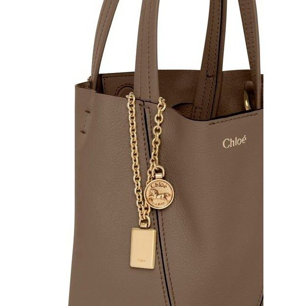 Chloe Chloe Small Spin Flannel Gray Grained Leather Tote Handbag N Size ONE SIZE - 4 Thumbnail