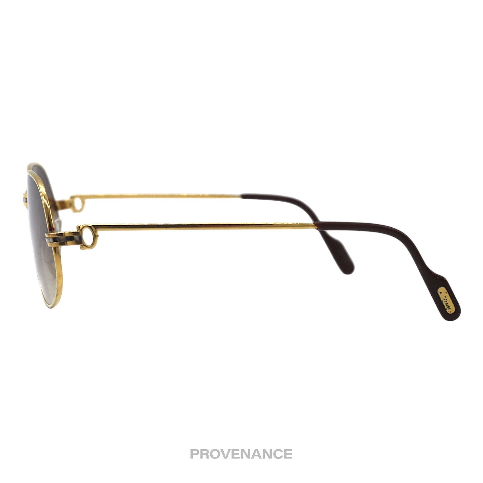 Cartier 🔴 Cartier Panthere MM Sunglasses - Gold Brown 56 Size ONE SIZE - 4 Thumbnail