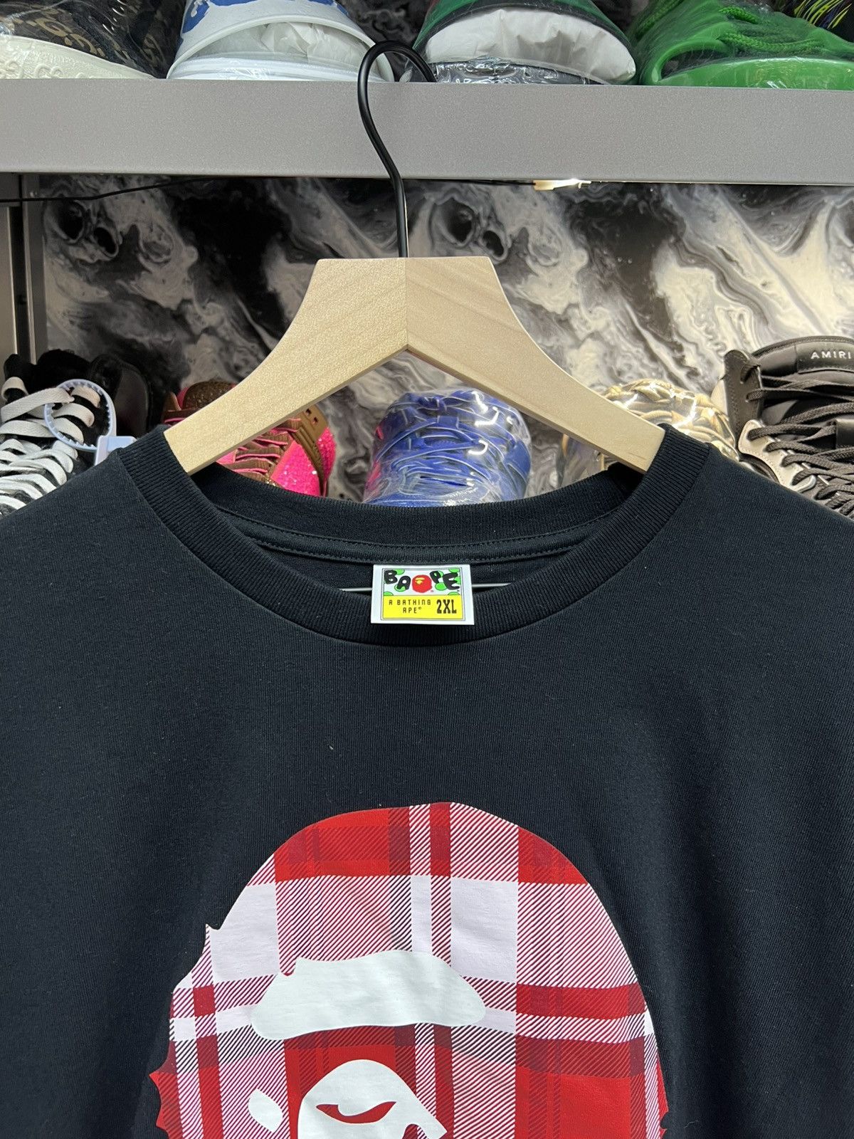Bape Bape Check Gift Ape Head Tee Size US XXL / EU 58 / 5 - 4 Thumbnail