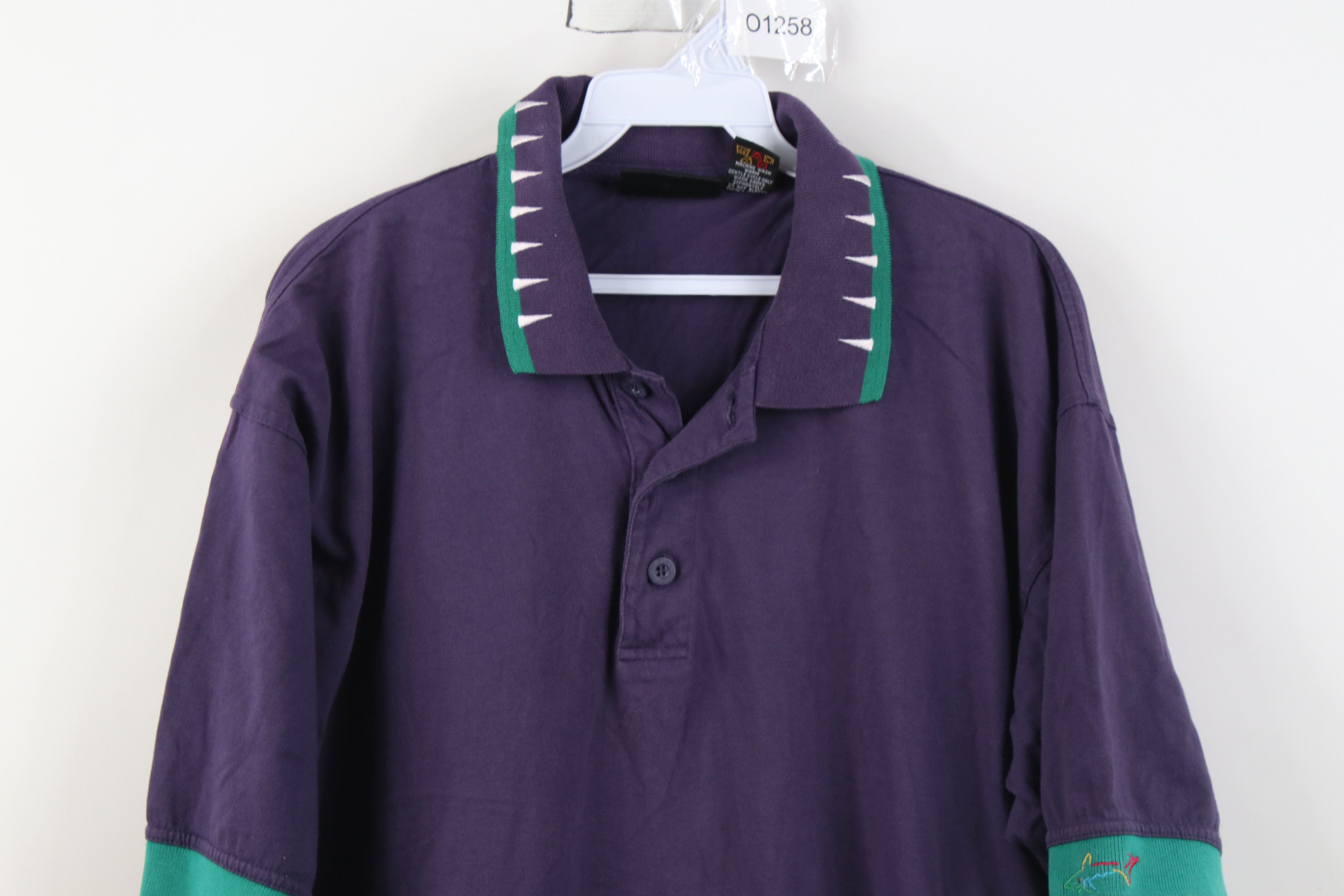 Vintage Vintage 90s Streetwear Geometric Knit Golf Polo Shirt Size US L / EU 52-54 / 3 - 2 Thumbnail