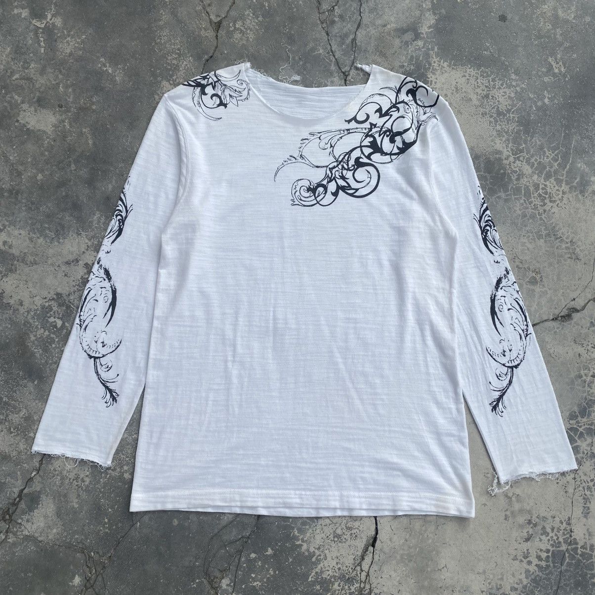 Tornado Mart Tribal Print Shirt with Raw Neck & Sleeves Size US M / EU 48-50 / 2 - 2 Thumbnail