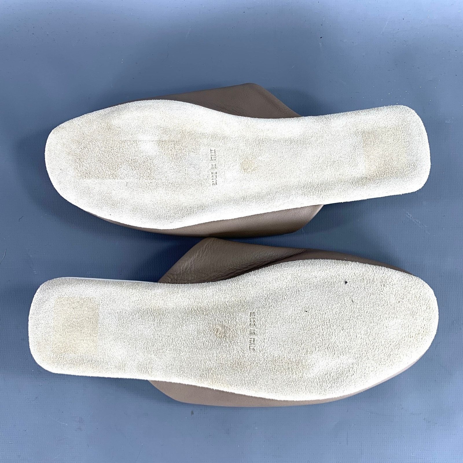 Other FRETTE Size 9 Grey Taupe Leather Slippers Loafers Size US 9 / EU 42 - 6 Thumbnail