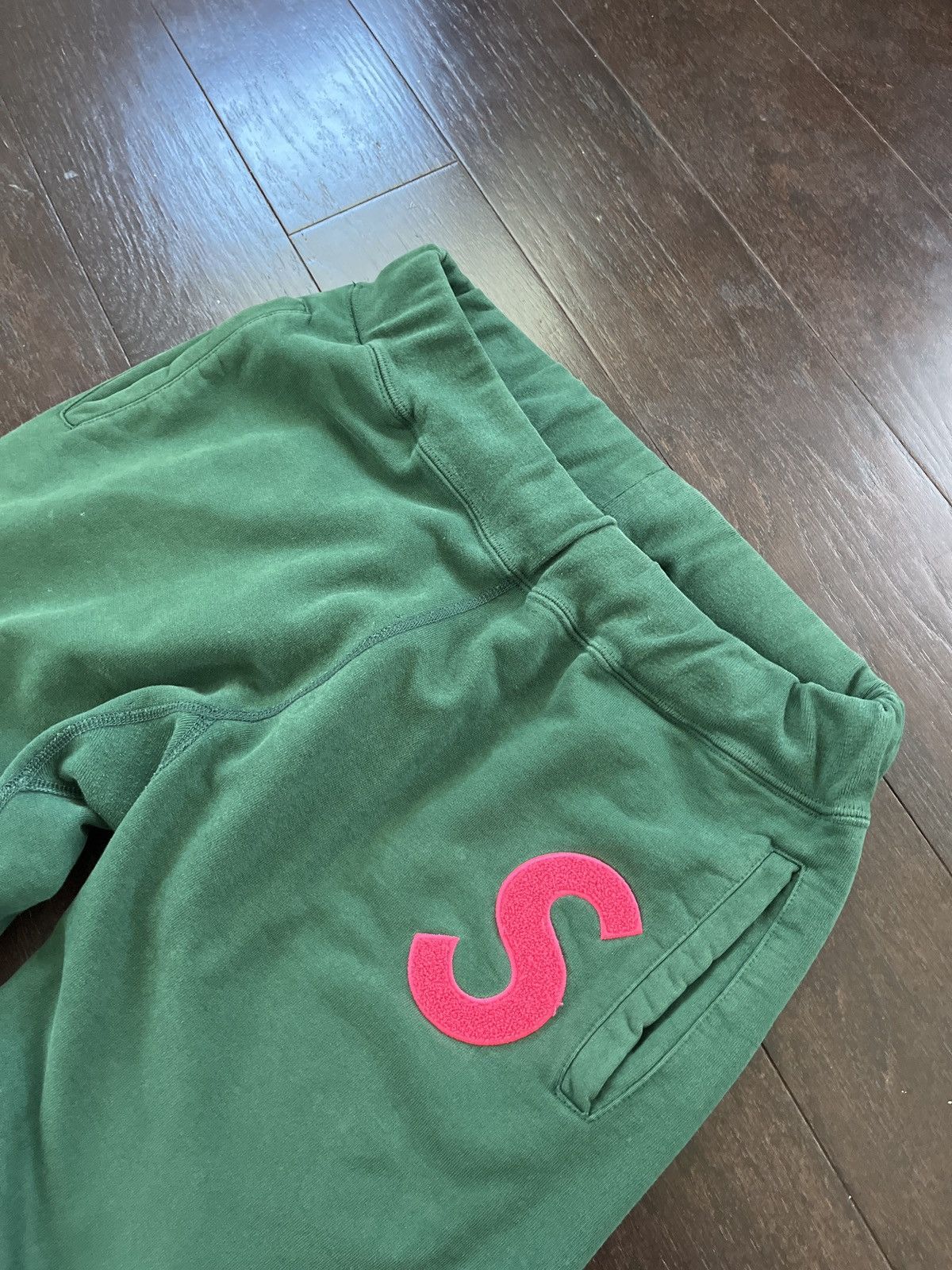 image of Supreme S Logo Sweatpants in Green, Men's (Size 34)