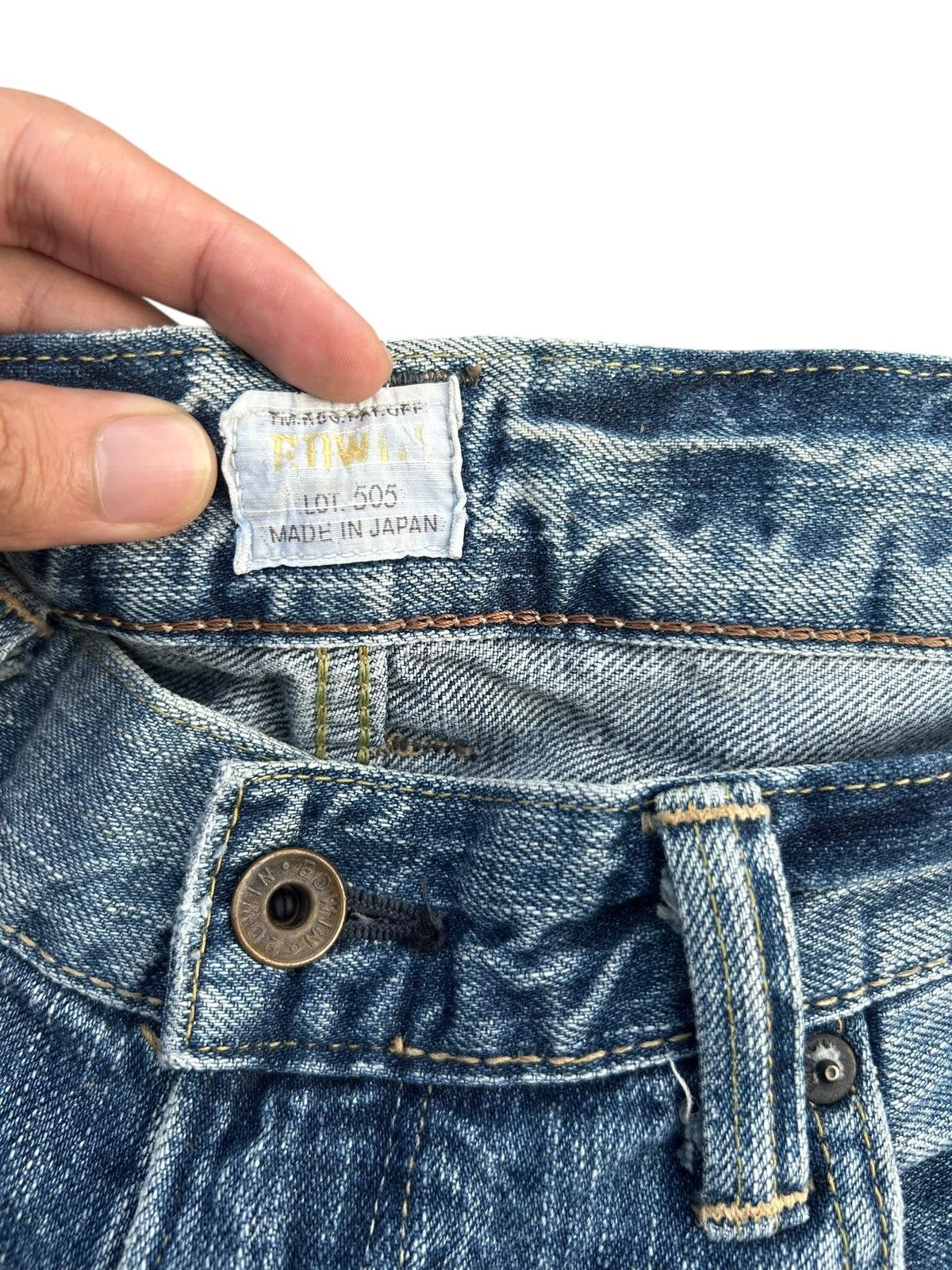 Edwin VINTAGE EDWIN 505Z SELVEDGE DISTRESSED DENIM JEANS Size US 36 / EU 52 - 9 Thumbnail