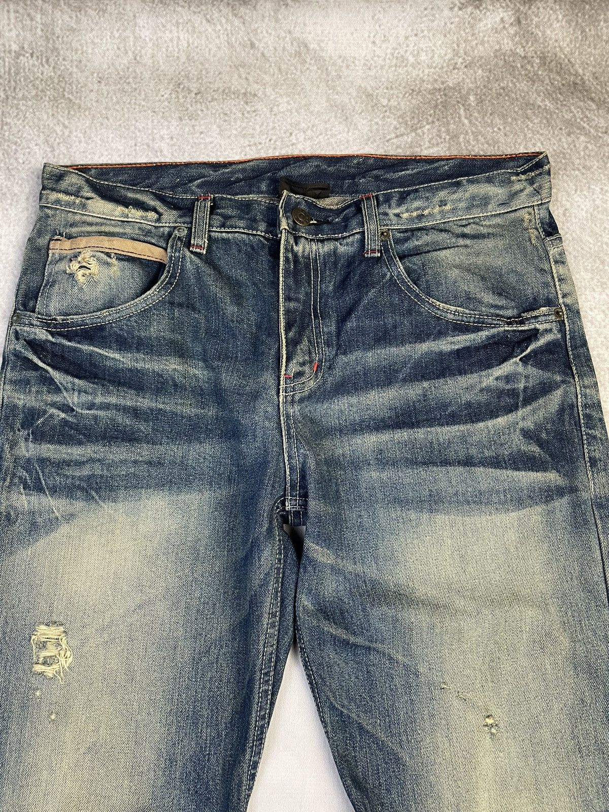 If Six Was Nine Y2k Old Army Mudwash Flare Clawmark Jeans Vkei Style Size US 32 / EU 48 - 4 Thumbnail