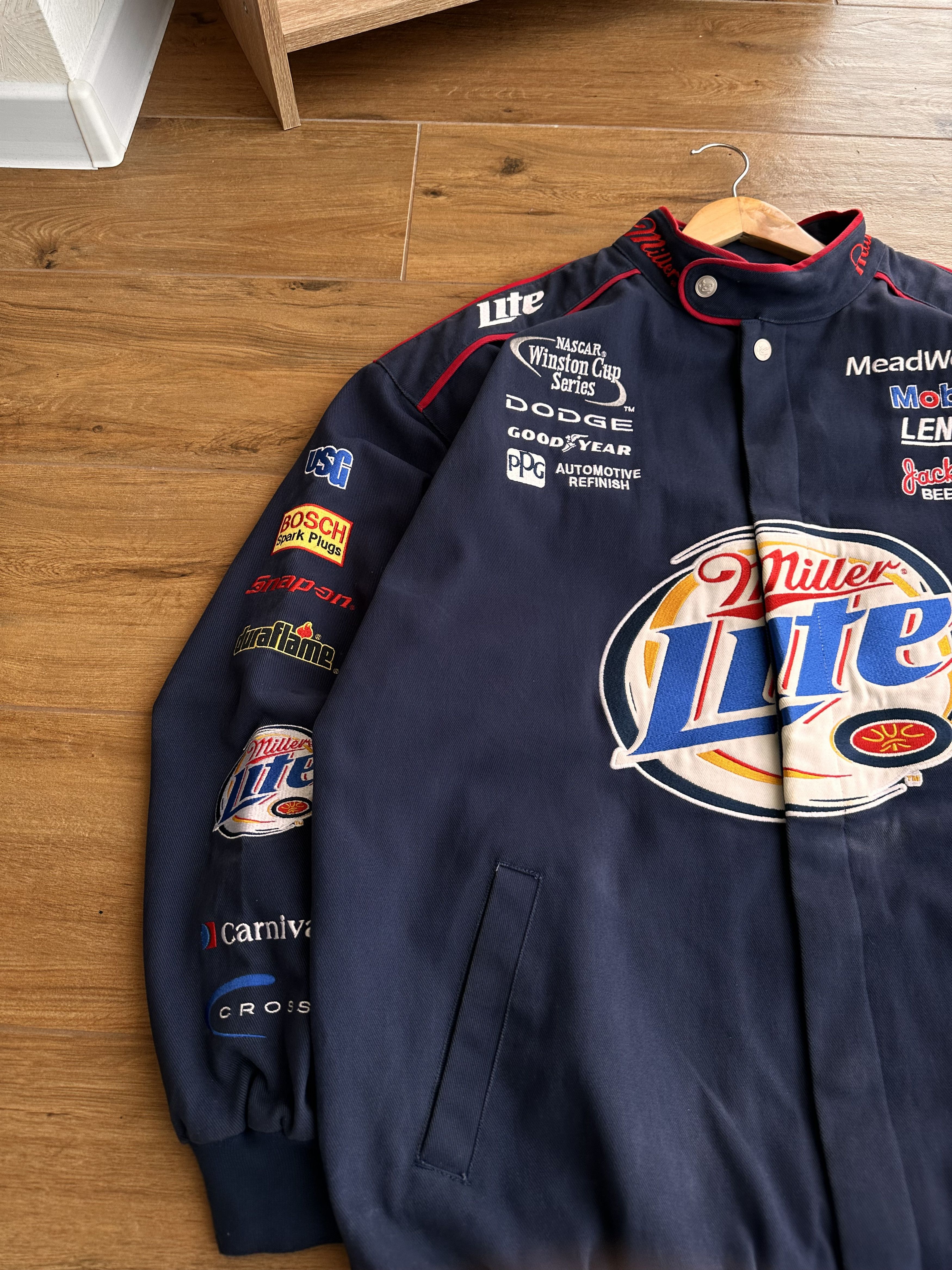 NASCAR Vintage Rusty Wallace NASCAR Miller Lite Chase Racing Jacket Size US XL / EU 56 / 4 - 13 Thumbnail