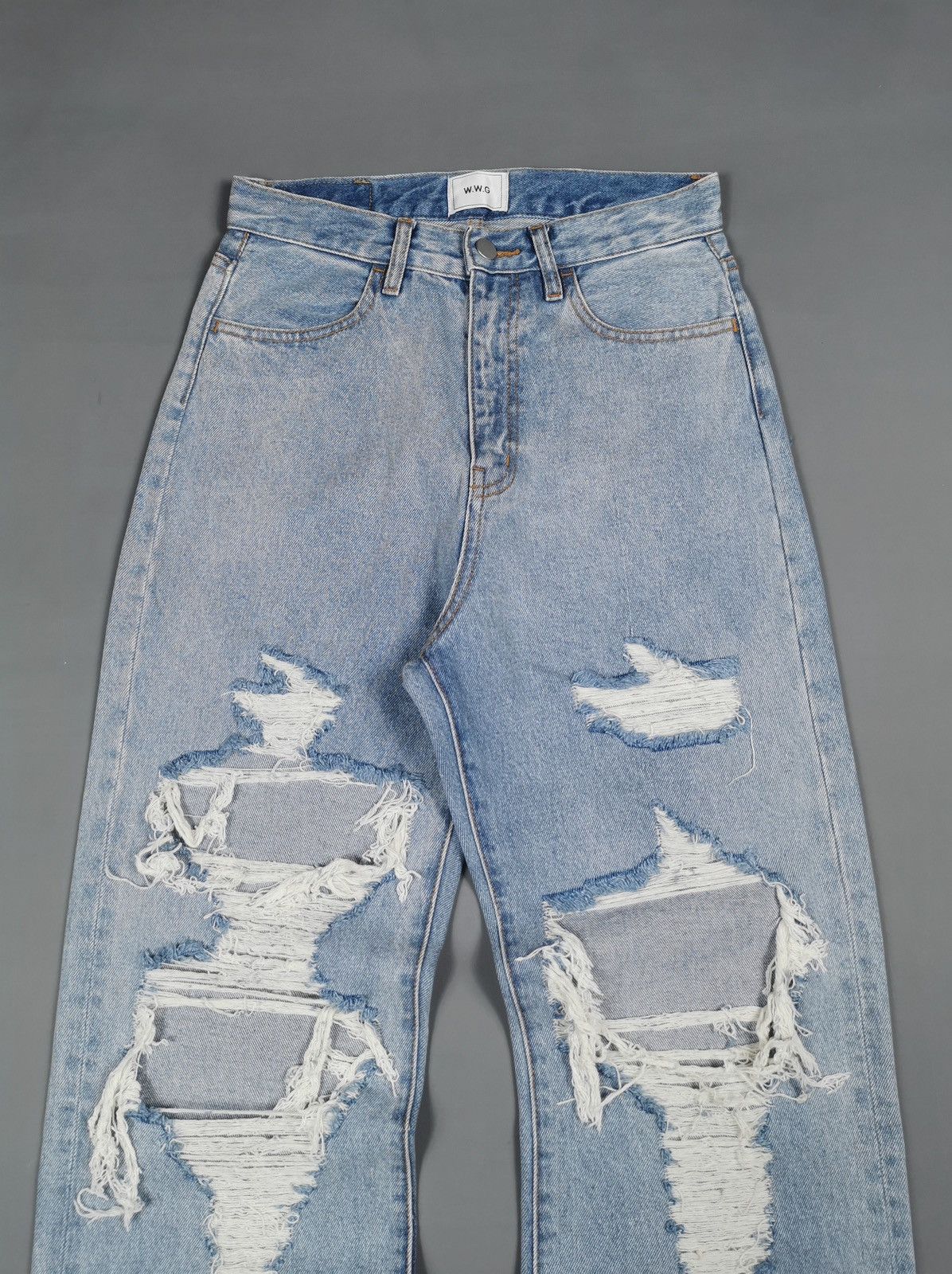 Japanese Brand Thrashed Baggy Saturn Return WWG Distressed Denim Jeans Size US 28 / EU 44 - 2 Thumbnail