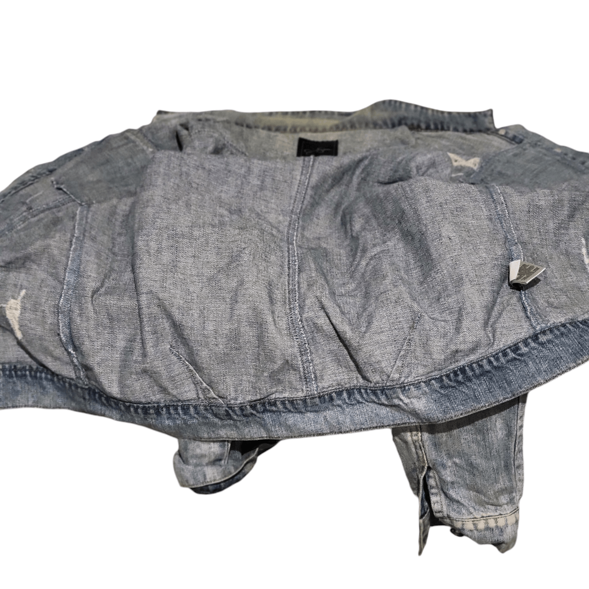 Jessica Simpson Jessica Simpson Distressed Faded Blue Denim Jean Jacket Size M / US 6-8 / IT 42-44 - 5 Thumbnail