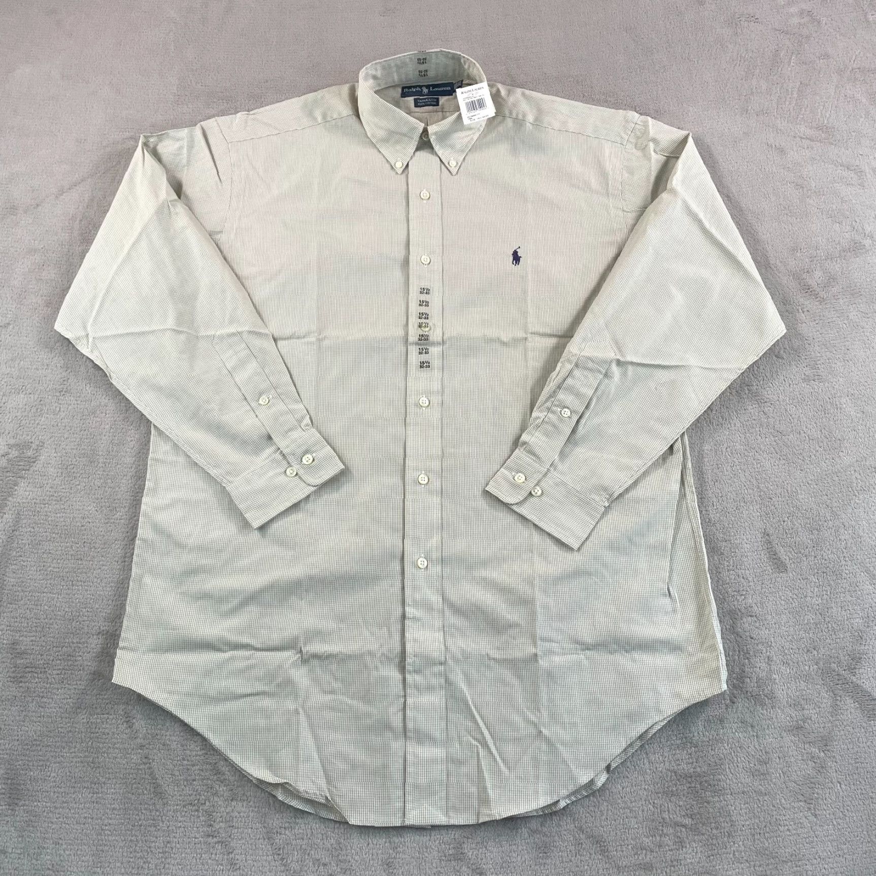 Ralph Lauren Polo Ralph Lauren Oxford Yarmouth Shirt Men 15.5 32/33 Grey Micro Check Pony NWT Size US L / EU 52-54 / 3 - 3 Thumbnail