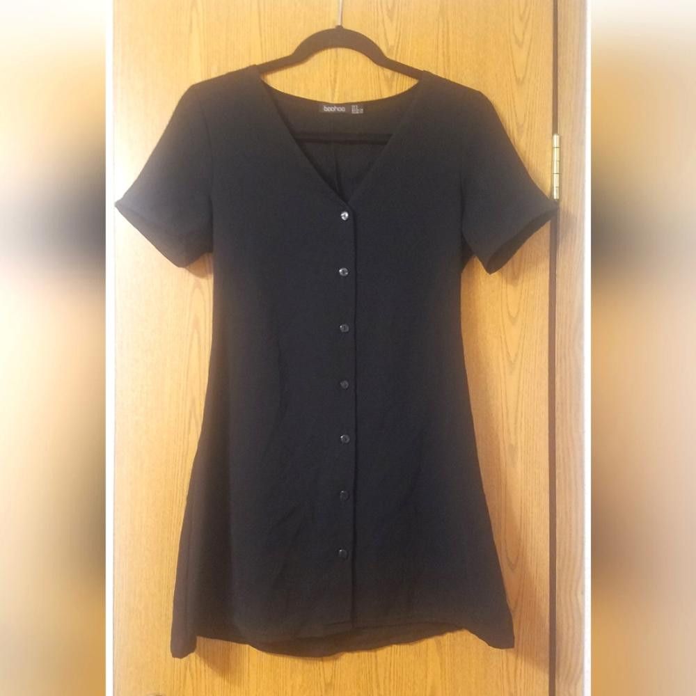 Boohoo Boohoo Black Button-Down Dress Size 2 Size XS / US 0-2 / IT 36-38 - 1 Thumbnail