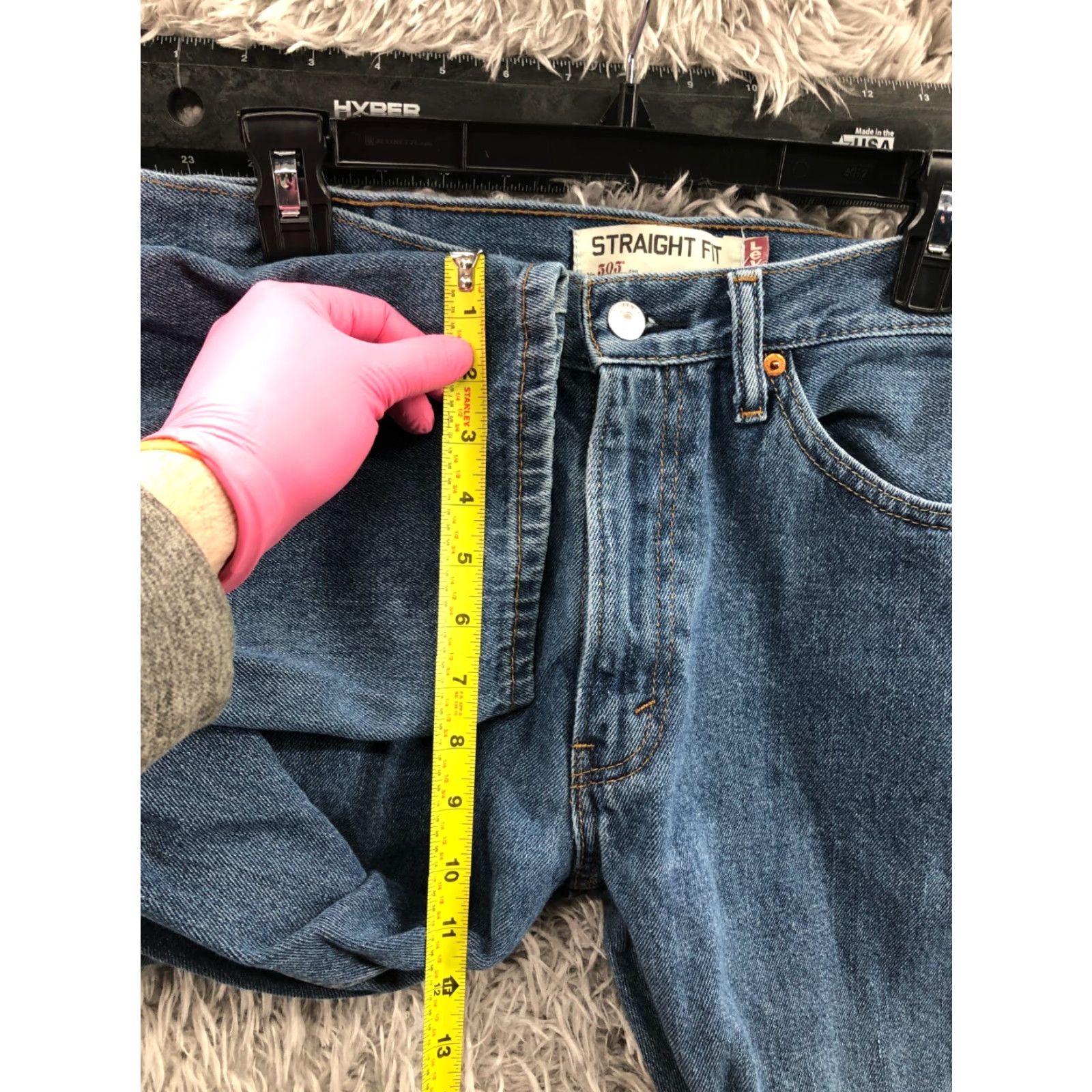 Levi's Levi's 505 Jeans Mens Regular Straight Mid Rise Blue 34x32 Denim 5-Pocket Classic Comfort Size US 34 / EU 50 - 4 Thumbnail