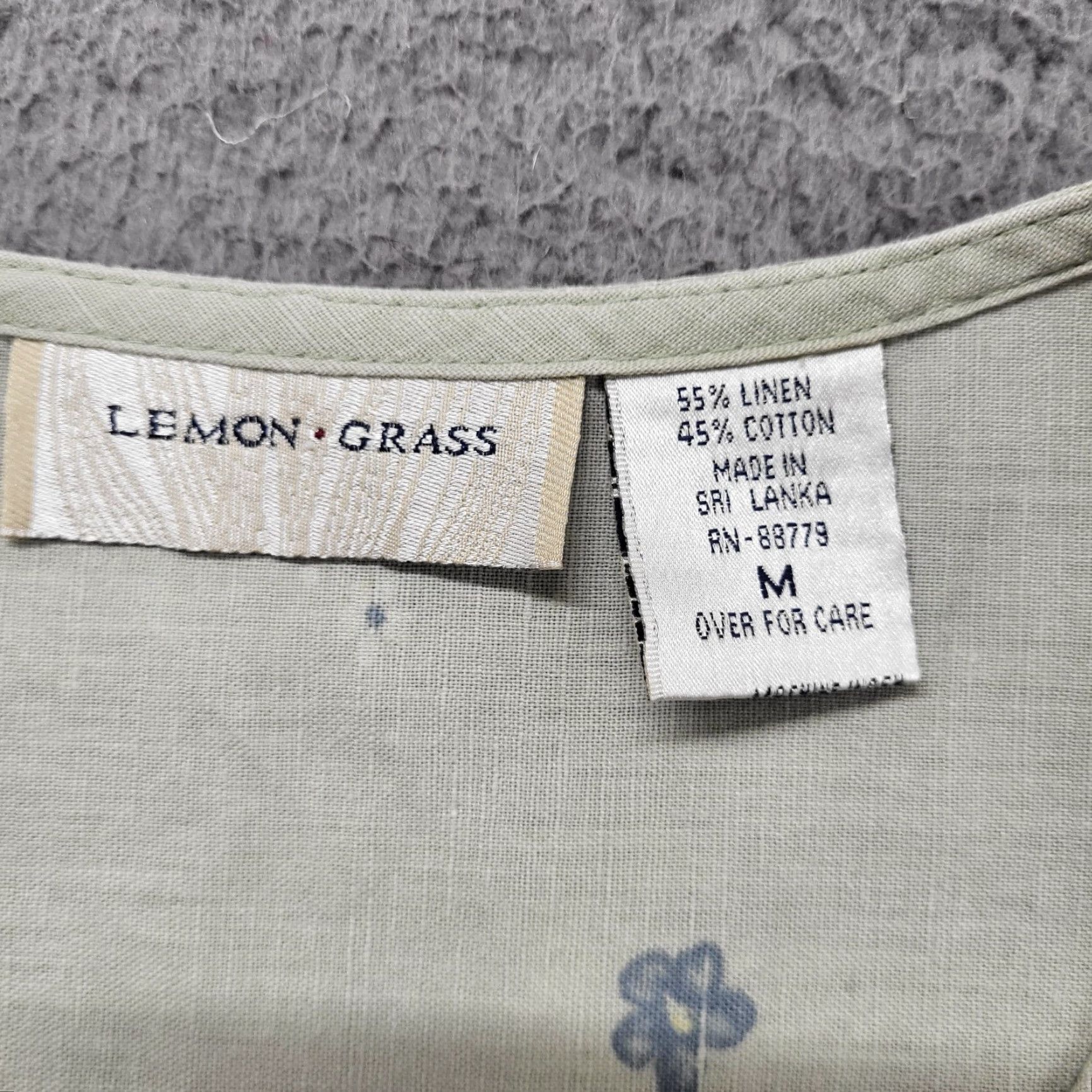 Vintage VINTAGE Lemon Grass Sleeveless Sun Dress Women's Sz Medium Pale Green Floral Linen Blend Size M / US 6-8 / IT 42-44 - 2 Thumbnail