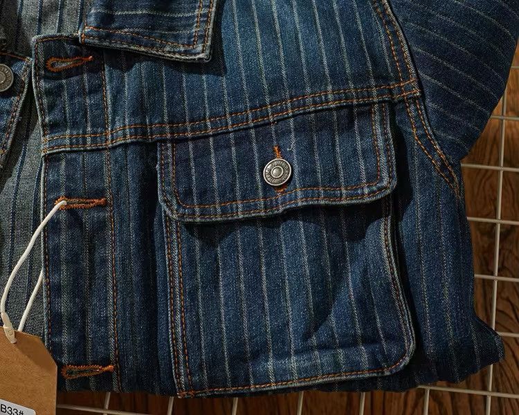 Japanese Brand × Other American Classic Striped Old Vintage Washed Denim Jacket Size US XL / EU 56 / 4 - 3 Thumbnail