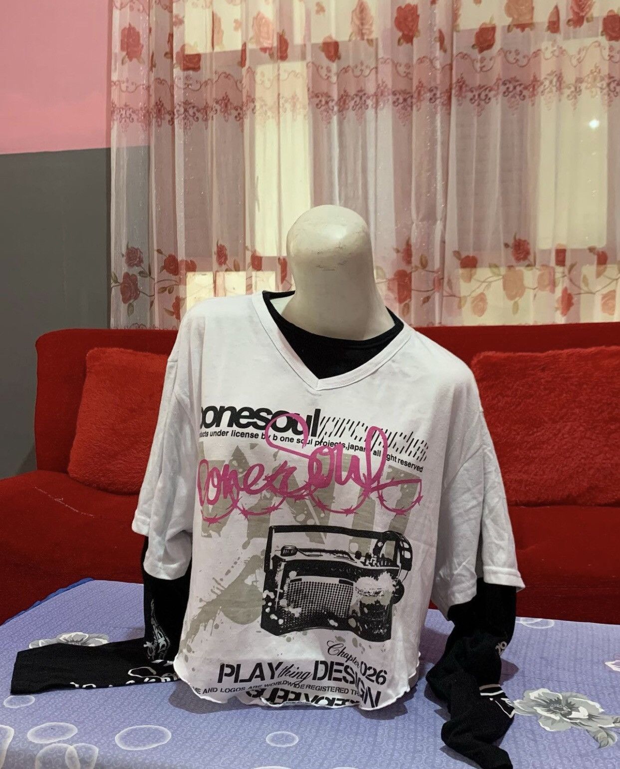 Japanese Brand Japanese B One Soul Double Layer Crop Tees Size XL / US 12-14 / IT 48-50 - 3 Thumbnail