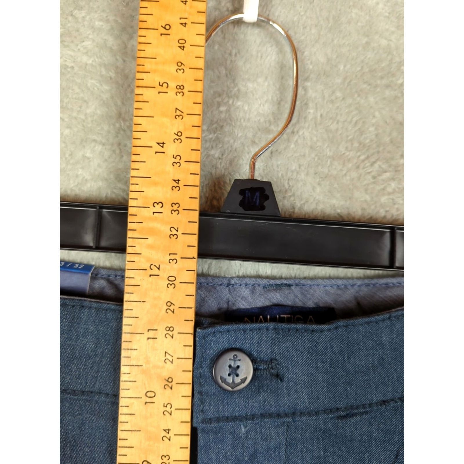 Nautica Nautica Men's Pants 33x32 Chino Classic Fit Blue NauticaFlex Logo Pockets Flat Front Straight Leg Regular Size 33 Inseam 32 Amazon/Shopper Friendly Size US 33 - 2 Thumbnail