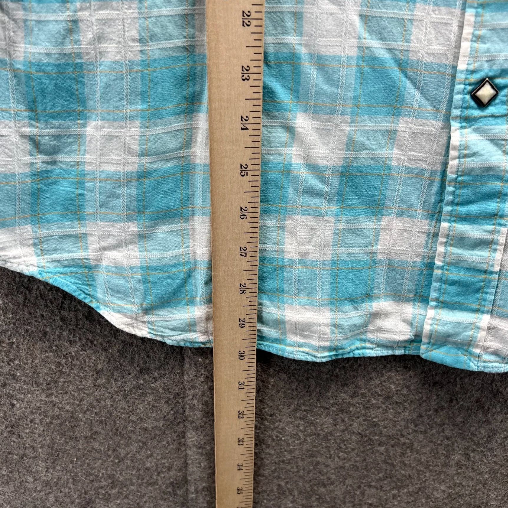 Polo Ralph Lauren VINTAGE Polo Ralph Lauren Shirt Mens Large Blue Pearl Snap Check Western Cowboy Linen Size US L / EU 52-54 / 3 - 6 Thumbnail