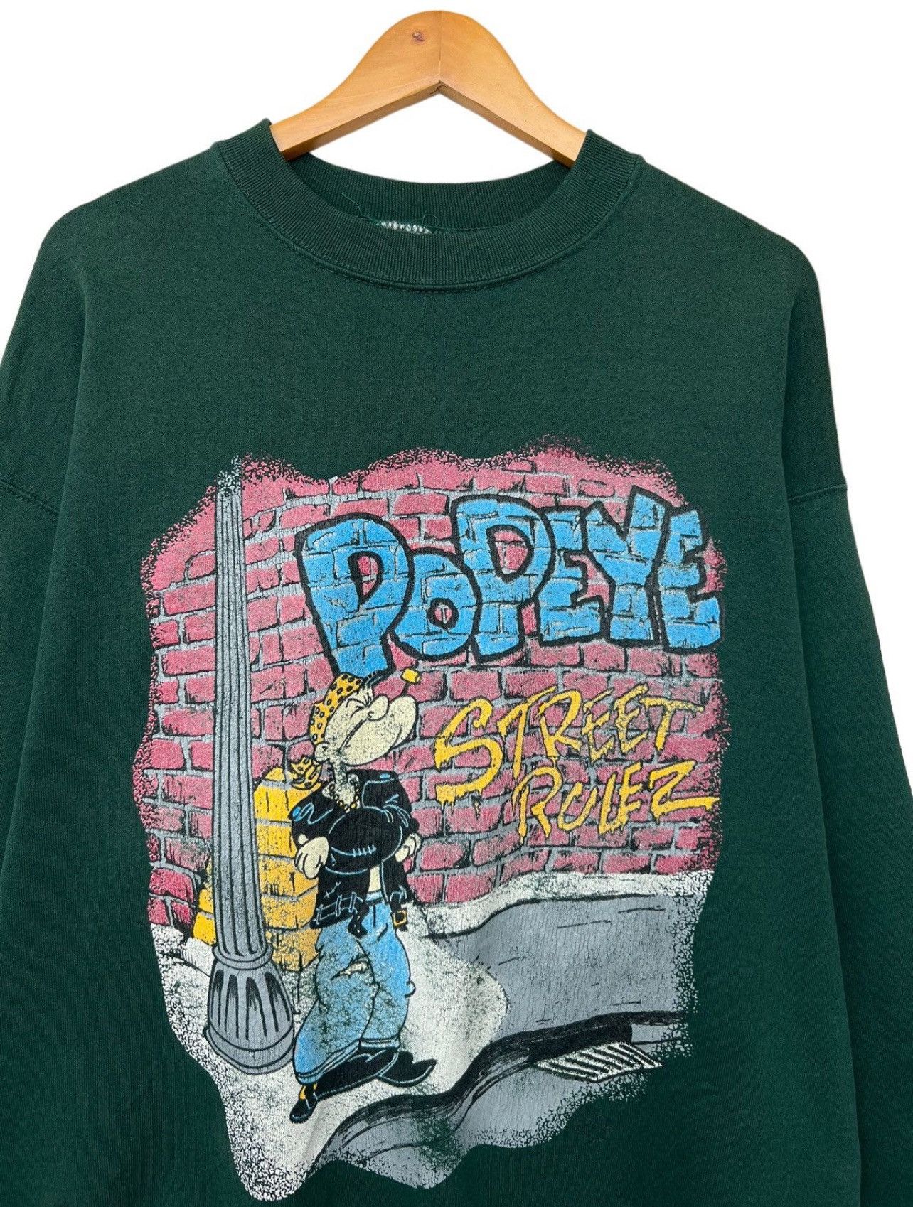 Cartoon Network × Vintage Vintage 90s Popeye Sweater Popeye Crewneck Popeye Sweatshirt Size US XL / EU 56 / 4 - 4 Thumbnail