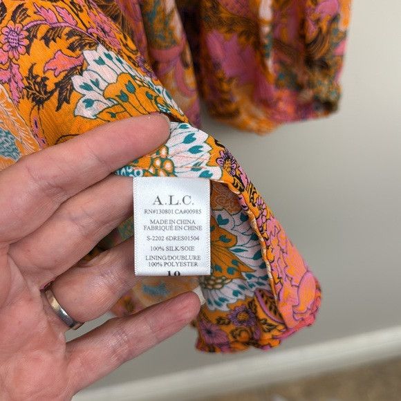 A.L.C. A.L.C. Izzy Fit-&-Flare Silk Mini floral print cut out Dress Size L / US 10 / IT 46 - 8 Thumbnail