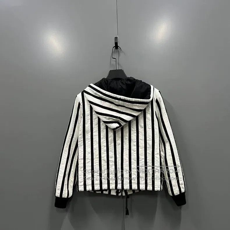 Saint Laurent Paris Saint Laurent Paris Striped Hooded Zip-Up Jacket Size XS / US 0-2 / IT 36-38 - 2 Thumbnail