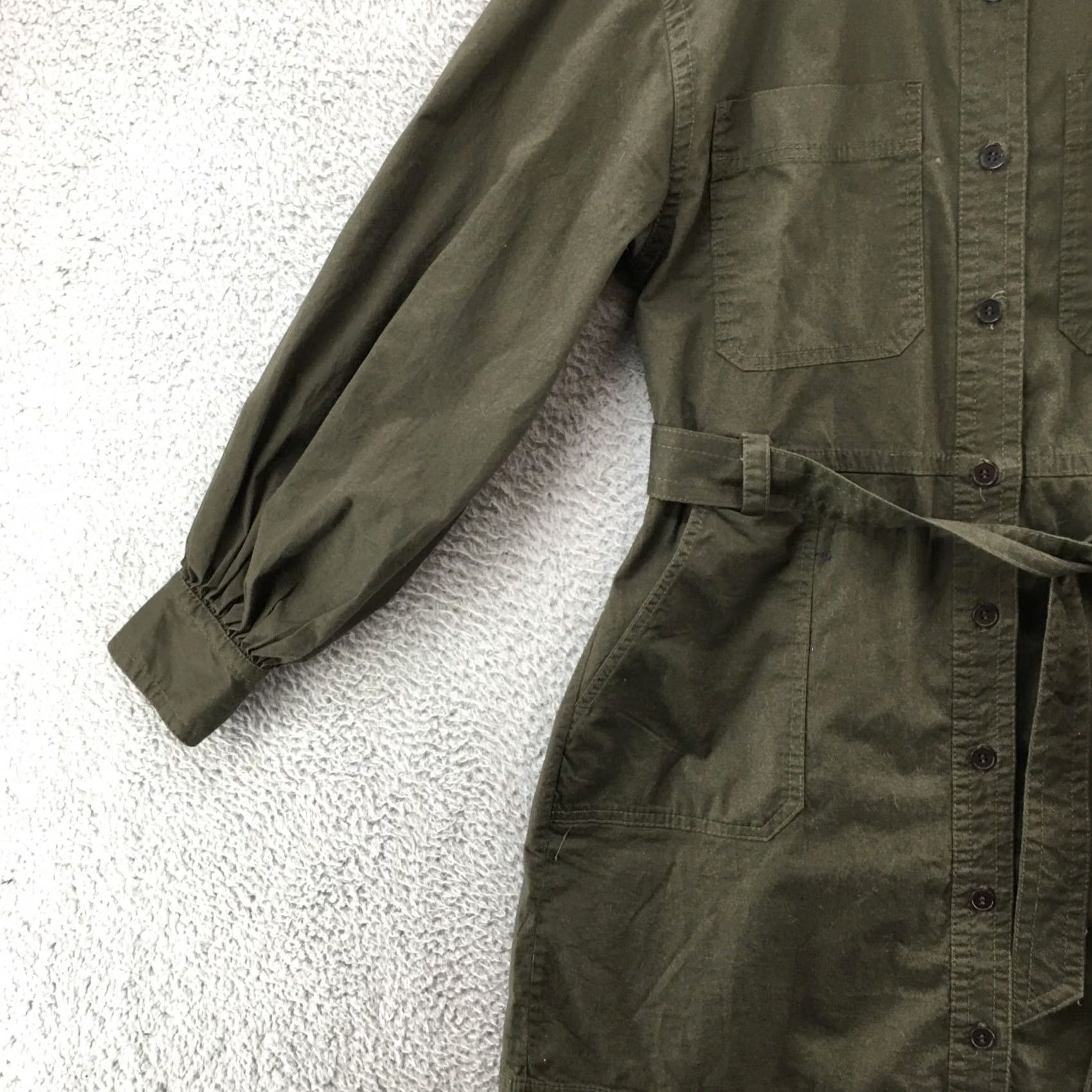 Banana Republic Banana Republic Long Sleeve Shirtdress Dress Womens M Green Collared Pockets Size M / US 6-8 / IT 42-44 - 3 Thumbnail