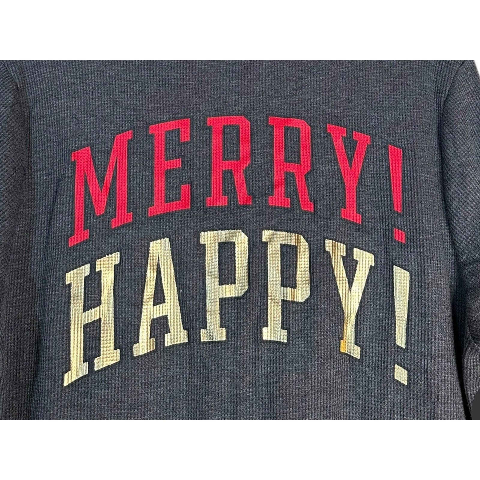 Pink Victorias Secret PINK Thermal Holiday Merry Happy Pajama L Size ONE SIZE - 2 Thumbnail