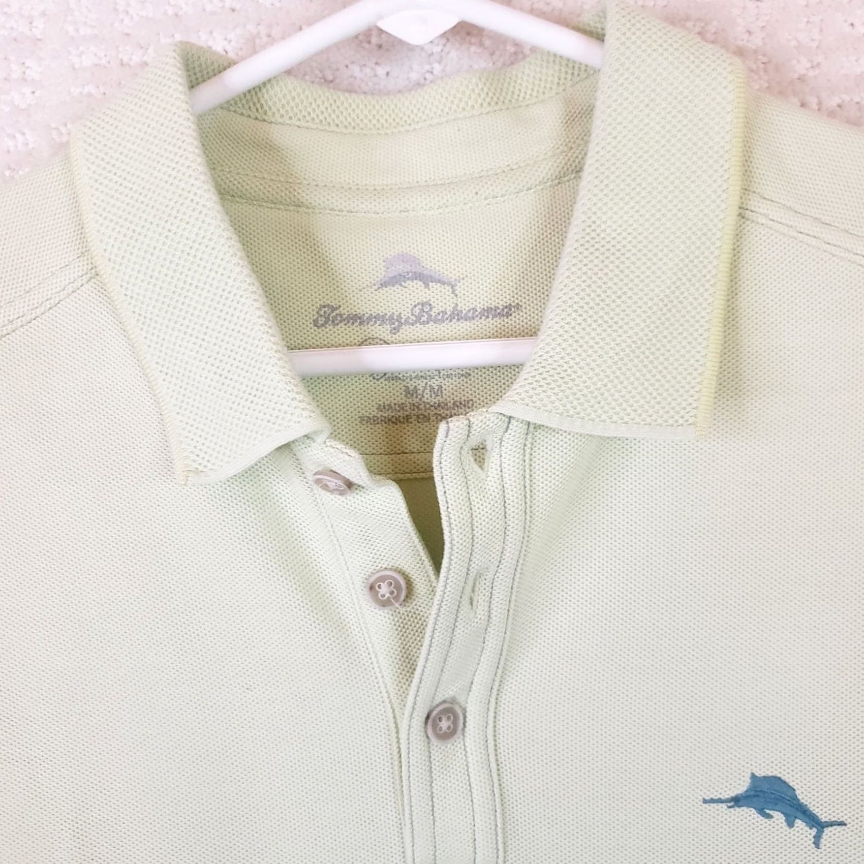Tommy Bahama Tommy Bahama Polo Shirt Men Short Sleeve Supima Cotton Light Green M Regular Knit Solid Shirt Size US M / EU 48-50 / 2 - 4 Thumbnail