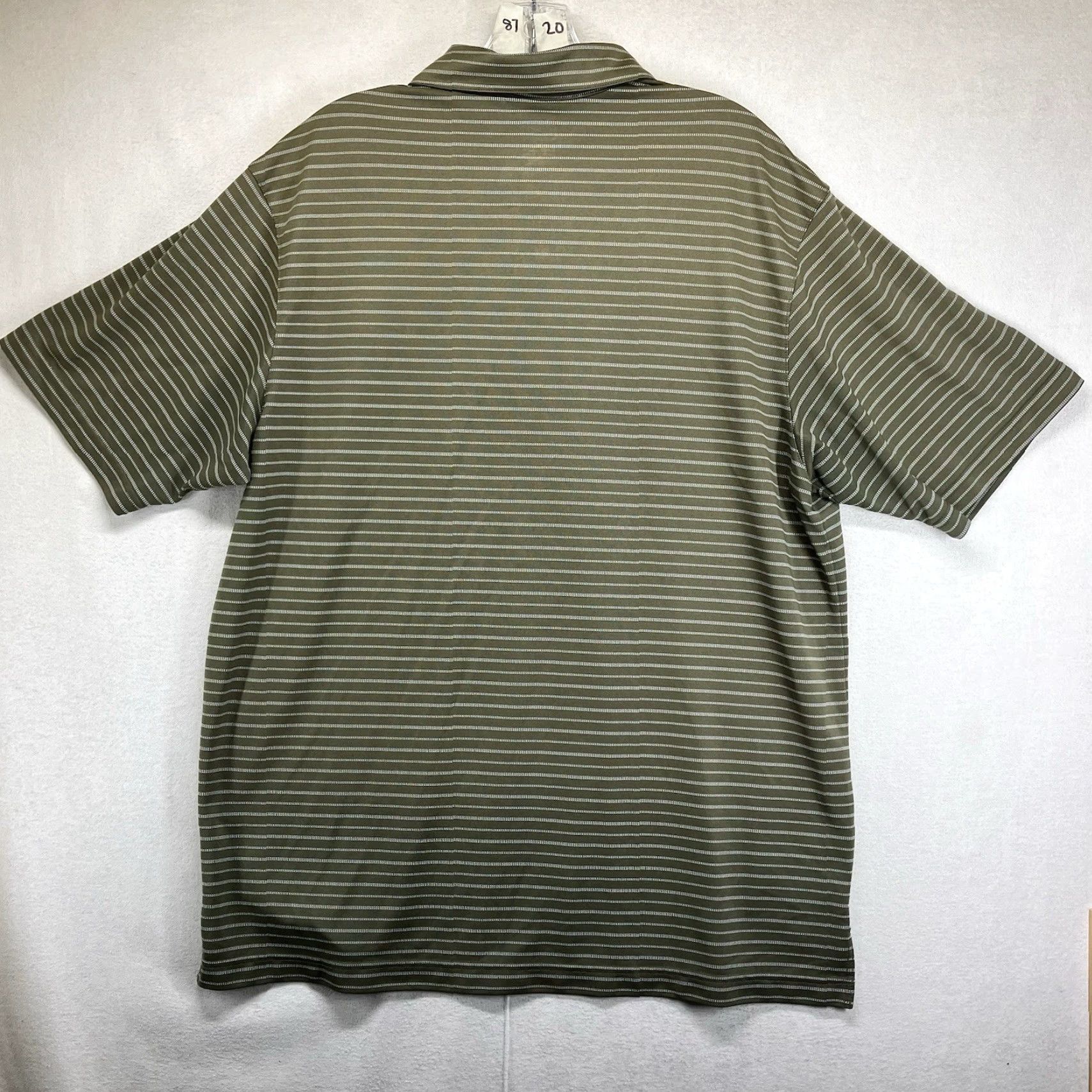 Nike Nike Polo Shirt Men's L Green & White Stripes 2 Button Dri-Fit Nike Tour Performance Golf Shirt Size US L / EU 52-54 / 3 - 2 Thumbnail