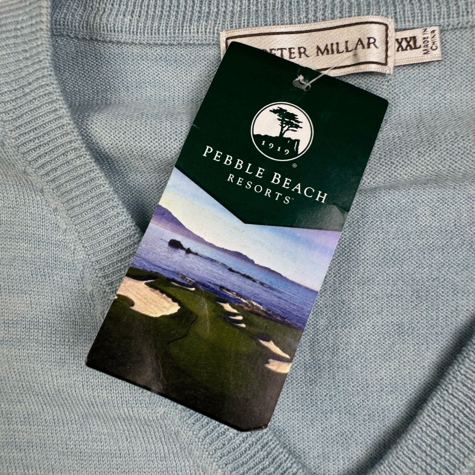 Peter Millar NEW Pebble Beach x Peter Millar Men's V-Neck Sweater Artic B Size US XXL / EU 58 / 5 - 3 Thumbnail