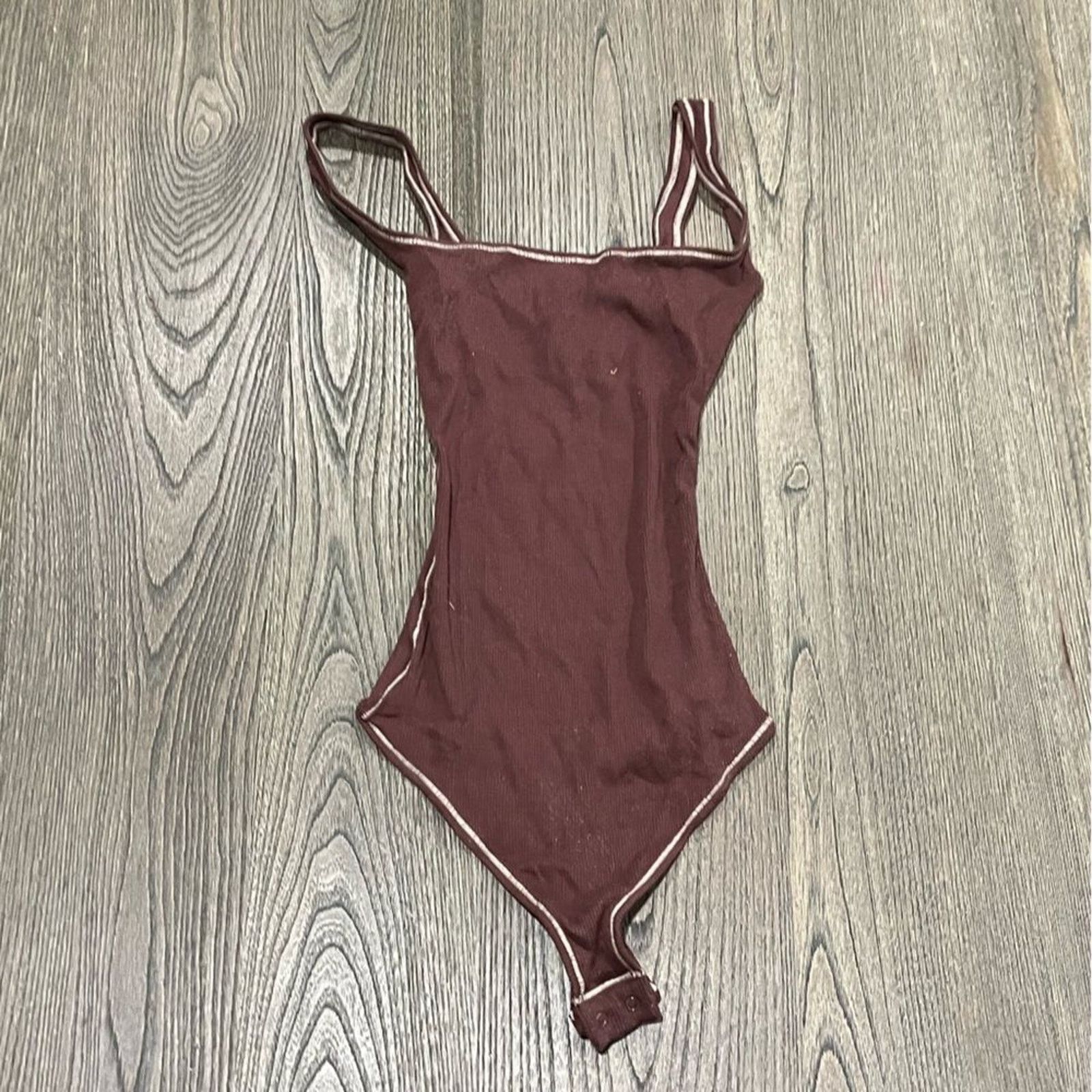 SKIMS NWT Skims Ribbed Stretch Cotton Bodysuit Chocolate Size XXS Size XXS / US 00 / IT 34 - 1 Thumbnail