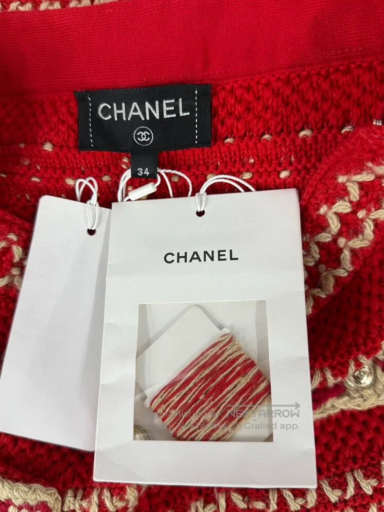 Chanel Chanel Red irregular knitted skirt Size 42" / US 20 - 5 Thumbnail