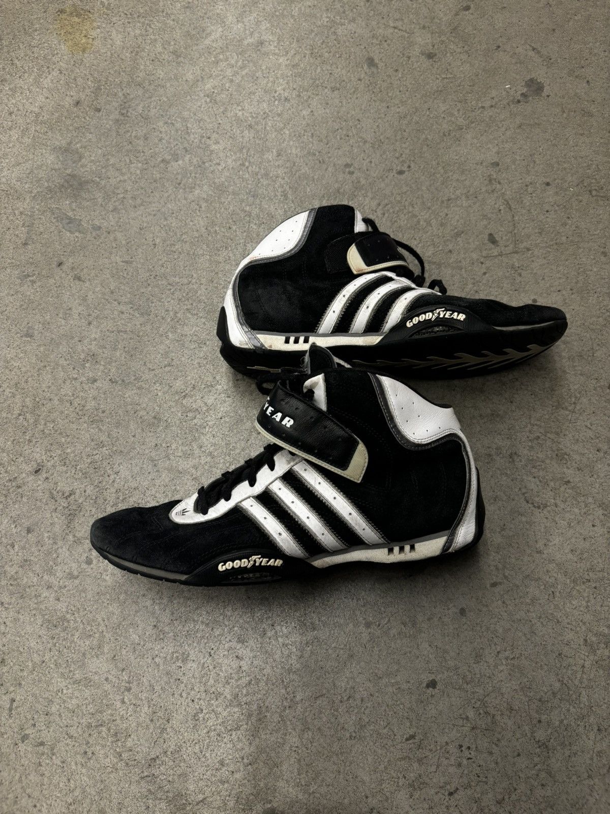 ADIDAS LEATHER SNEAKERS RACING VTG Y2K ARCHIVE AVANT-GARDE