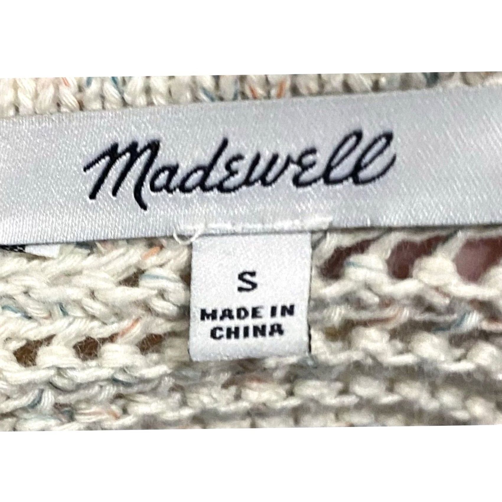 Madewell Madewell Pullover Sweater Rainbow Beige Open Stitch Sz S Womens Size S / US 4 / IT 40 - 7 Thumbnail