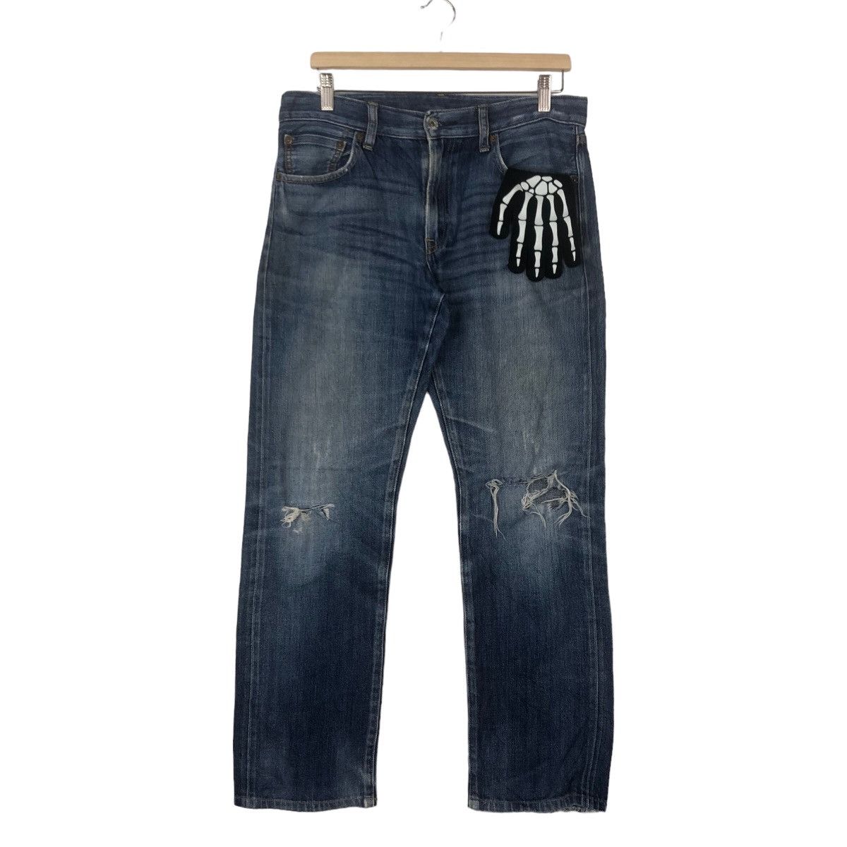 Japanese Brand 🔥RARE DISTRESSED DENIM JEANS UNIQLO JAPAN ISSEY MIYAKE Size US 32 / EU 48 - 1 Thumbnail