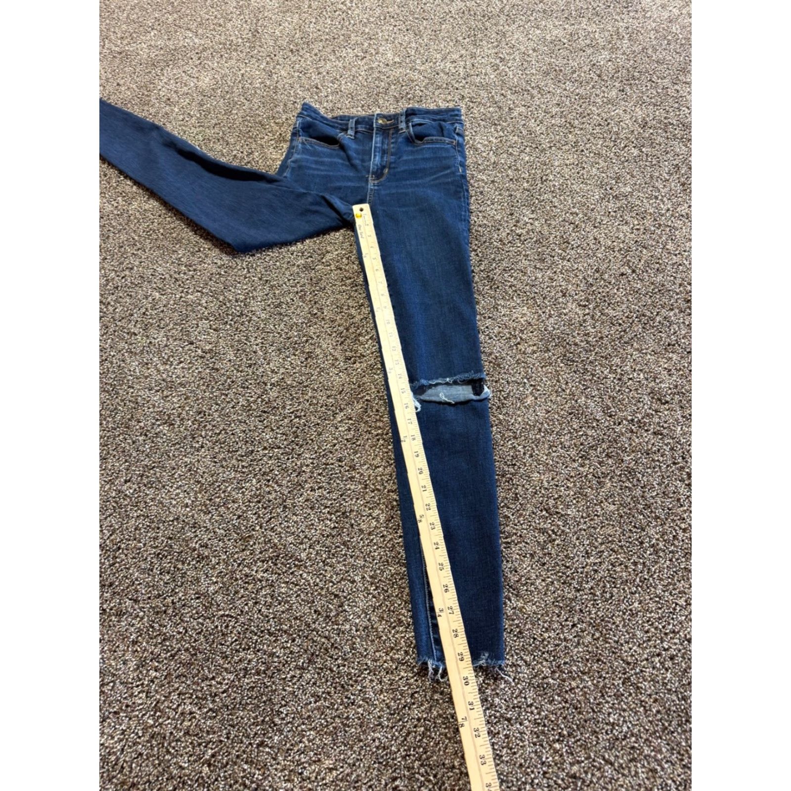American Eagle Outfitters American Eagle Women's Jeans Size 2 Tall Blue Denim Jegging Long High Rise TALL Womens Jeans Size 26" / US 2 / IT 38 - 3 Thumbnail