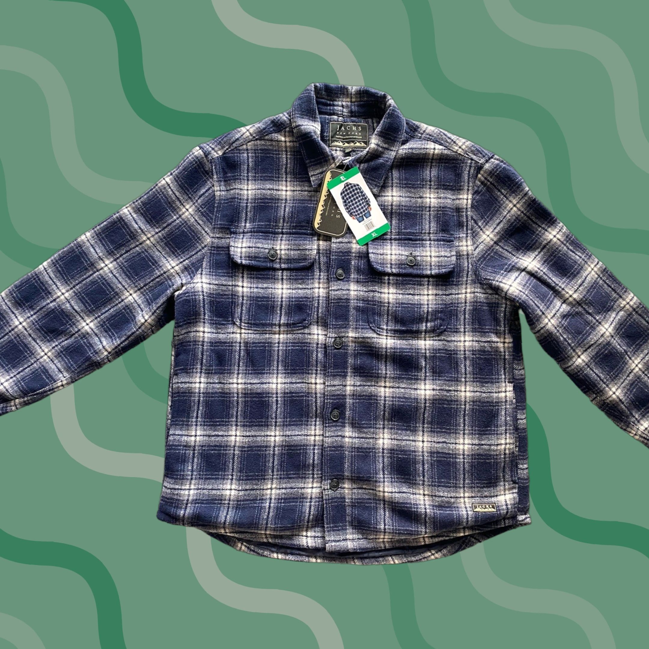 Vintage JACHS New York Jacket Mens XL Blue Plaid Lined Five Pockets Collared NWT Size US XL / EU 56 / 4 - 1 Thumbnail