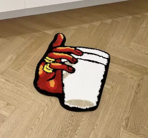 Japanese Brand Kurusu x Aika Holding Cup in Hand Vintage Tufted Bedroom Rug Size ONE SIZE - 1 Thumbnail
